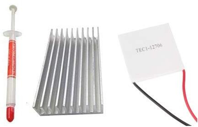 MELODY's TEG High Performance, Low Power Consumption Thermo Electric Generator Cooler (White) Heatsink with Compound Electronic Components Electronic Hobby Kit