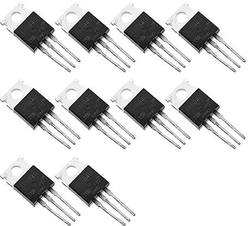 Tayal IRF840(10 PIECES) N-Channel MOSFET Transistor 8 A, 500 V, 0.85 ohm TO-220AB Electronic Components Electronic Hobby Kit