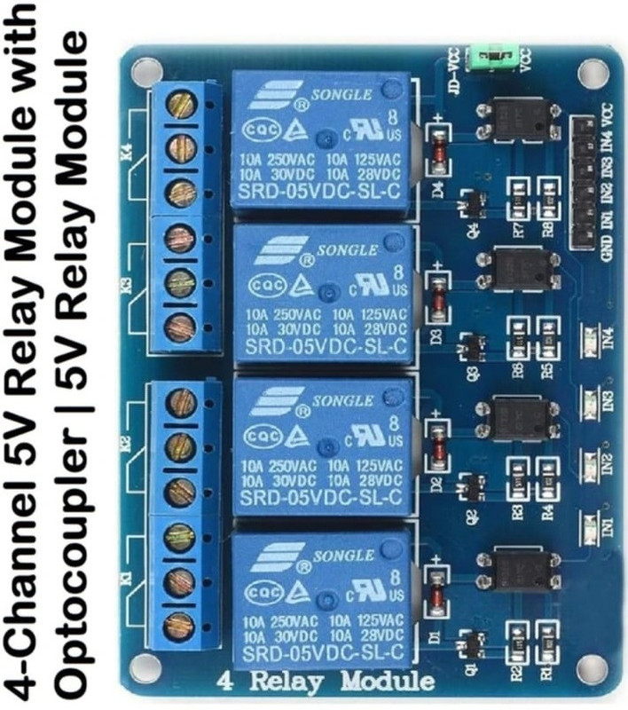 Tayal 4 Channel 5V 10A Relay Module Board With Optocoupler Interconnect Electronic Components Electronic Hobby Kit