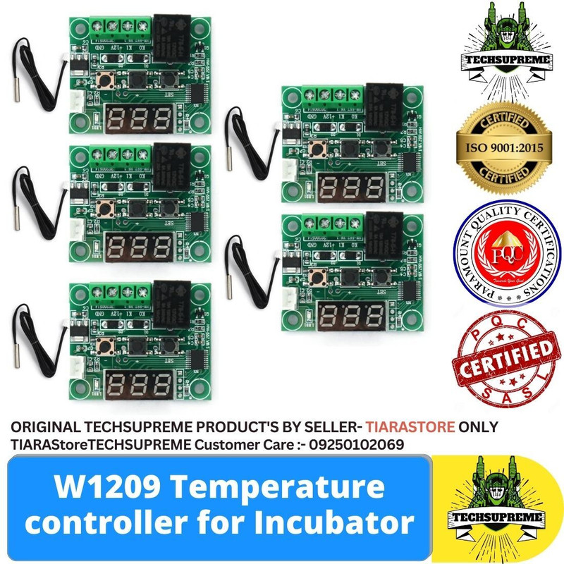 TechSupreme Pack of 5 W1209 Digital Thermostat Temperature controller for incubator Temperature Sensor and Controller Electronic Hobby Kit