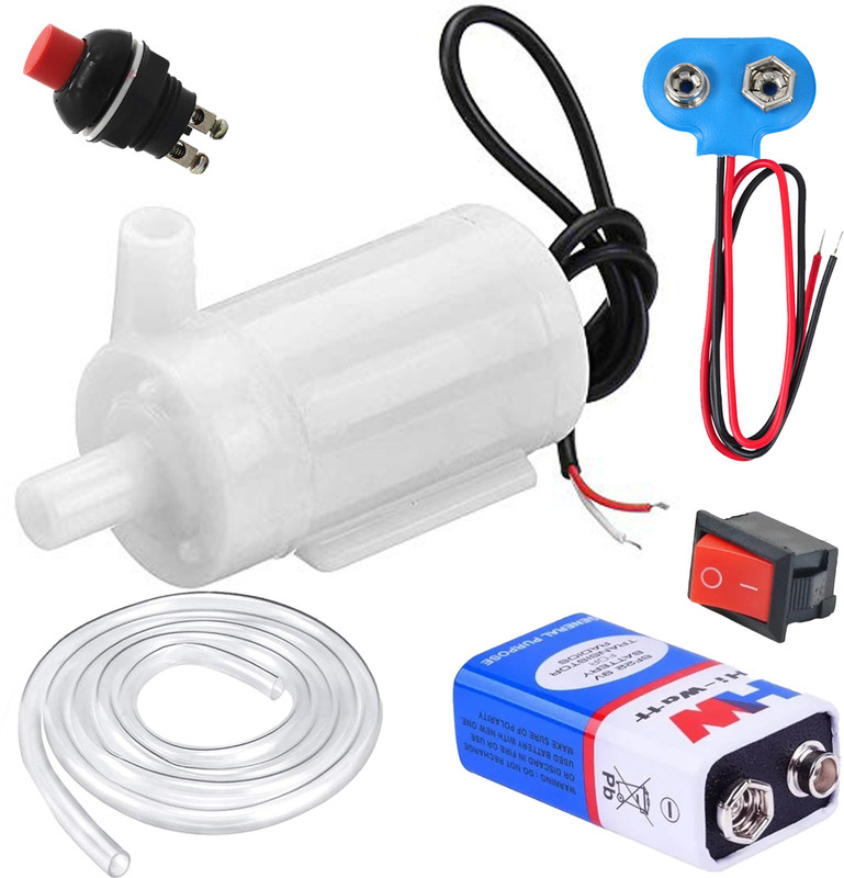 NEXT GEEK Waterproof Mini Water Project DC Pump 3-9v complete kit with Switch, 9v and pipe Electronic Components Electronic Hobby Kit