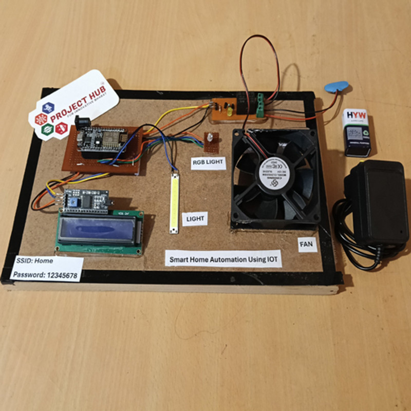 PROJECT HUB - FOR INNOVATIVE BHARAT Smart Home Automation Using Web Server (IoT) with NodeMCU ESP8266 Educational Electronic Hobby Kit