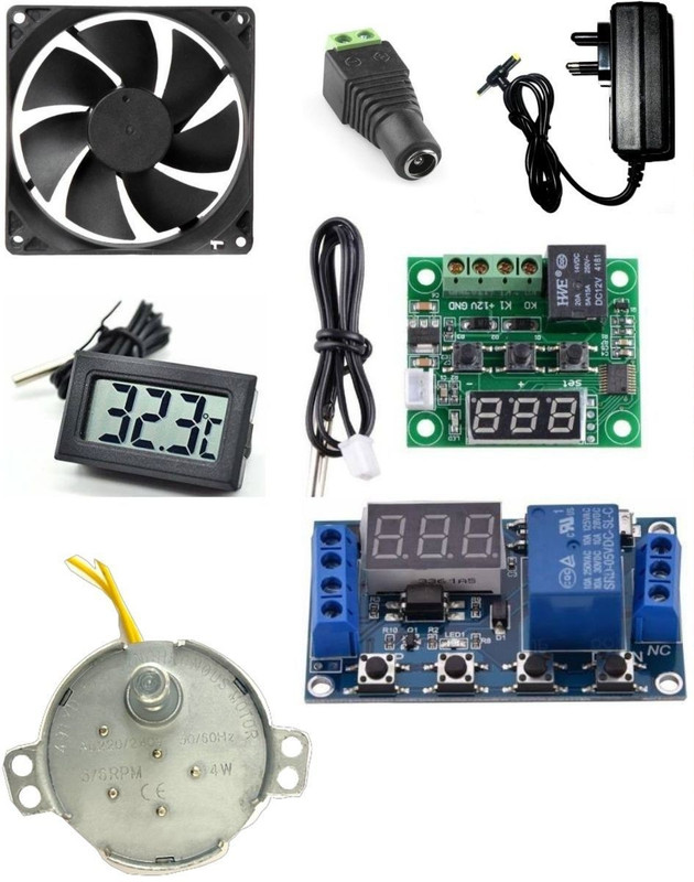CyberSupreme W1209 ,Timer Relay Motor, Fan,12V Adapter, DC Connector Temperature Meter Electronic Components Electronic Hobby Kit