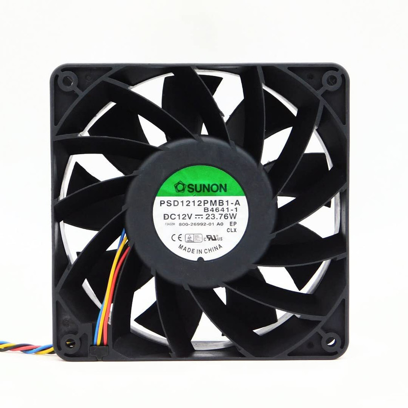 Sunon PSD1212PMB1-A, 120x120x38mm DC Cooling Fan, 12V, 24W, High-Speed Cooling Fan All in one Cooler(Black)