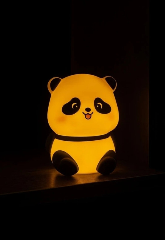 Deja trends Night lamp panda & Mini panda LED light Night Lamp(7.5 cm, Black and white)