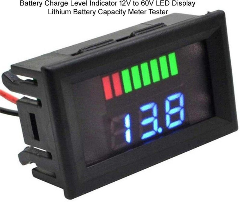 electrolight Dual display automatic identification waterproof voltage meter meter 12V 24V 36V 48V 60V universal Lithium Battery Capacity Meter Tester Display LED Meter Electronic Hobby Kit