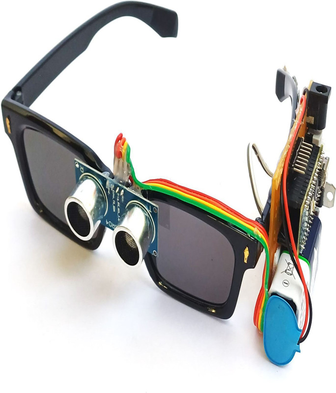 SR ROBOTICS Third Eye Glass for The Blind Person with Vibration Motor Educational Electronic Hobby Kit