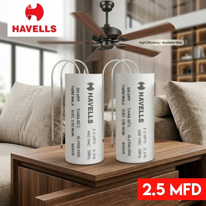 HAVELLS 2.5 MFD Long Life Capacitor for Ceiling Fan & Table Fan Power Supply Electronic Hobby Kit