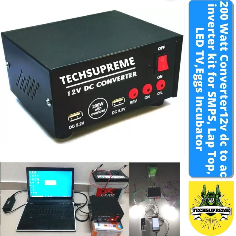TechSupreme Cheap & Beast 200 W Converter 12v dc to ac inverter kit - SMPS, Lap Top, LED TV Electronic Components Electronic Hobby Kit