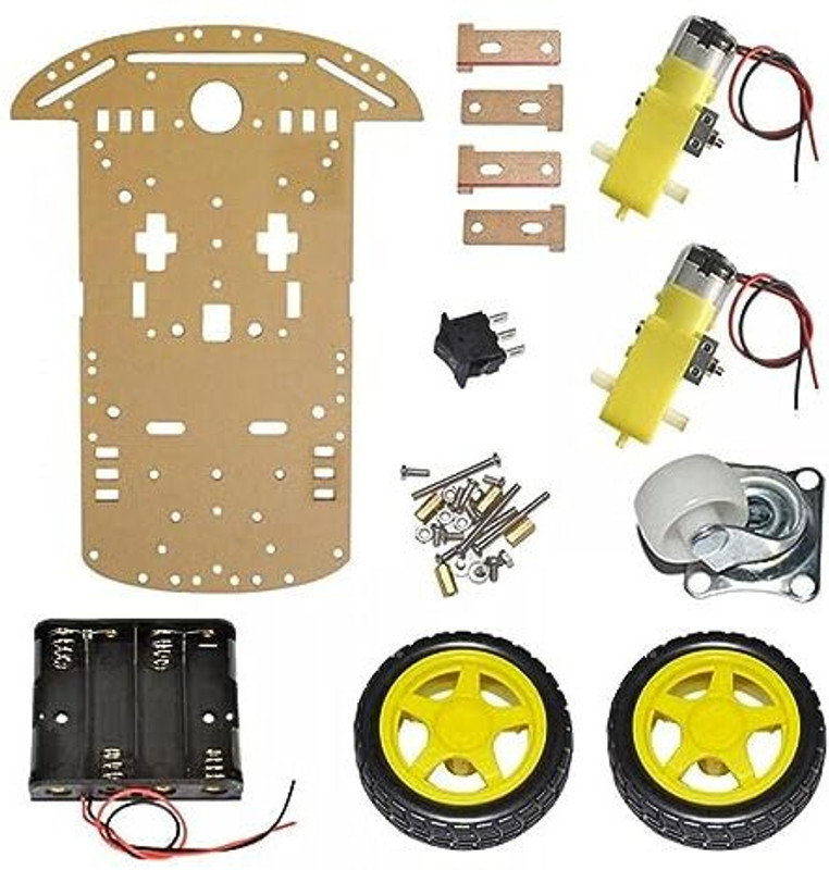 Tayal 4 Wheel Drive Smart Robot Bot Combo DIY Kit with Chassis, Bo Motor, Wheels Electronic Components Electronic Hobby Kit