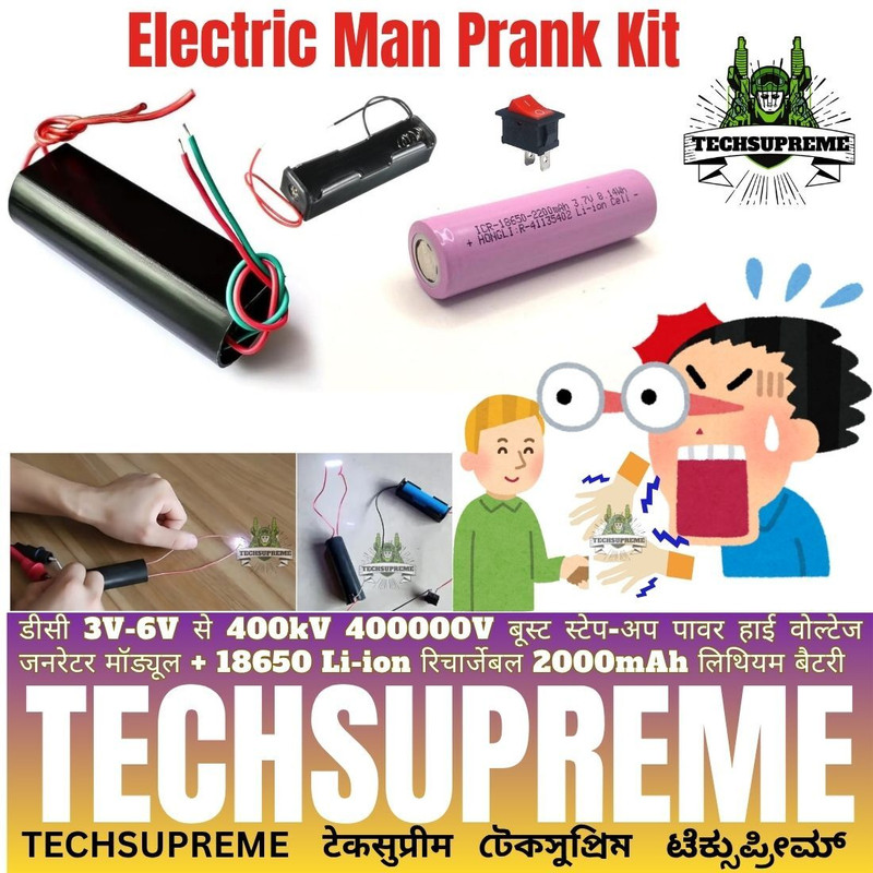 TechSupreme DC 3.7-7.4V To 400KV High Voltage Generator Electric Man Prank Kit A7 Electronic Components Electronic Hobby Kit