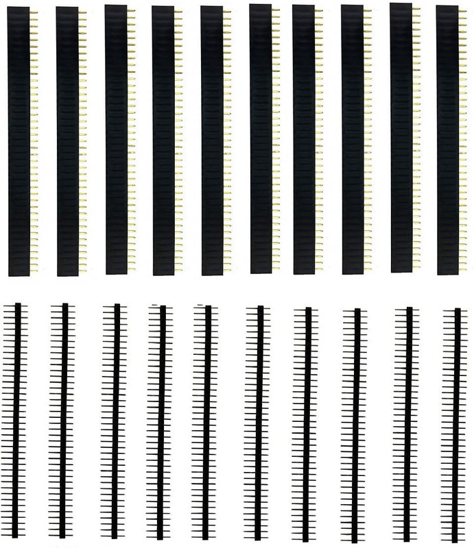 electro (PAIR OF 10) Combo of 40 Pin 2.54mm Male and Female Berg Strip Connector pin Electronic Components Electronic Hobby Kit