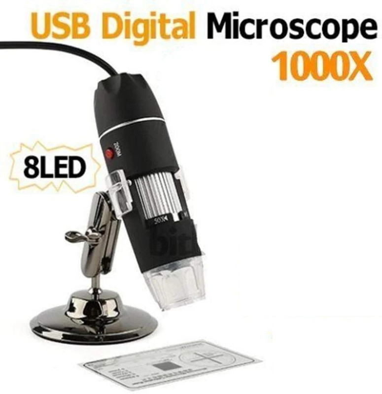BALRAMA 1000X USB HD Digital Microscope + 8 LED Light Illumination Magnifier Camera Zoom(Silver)