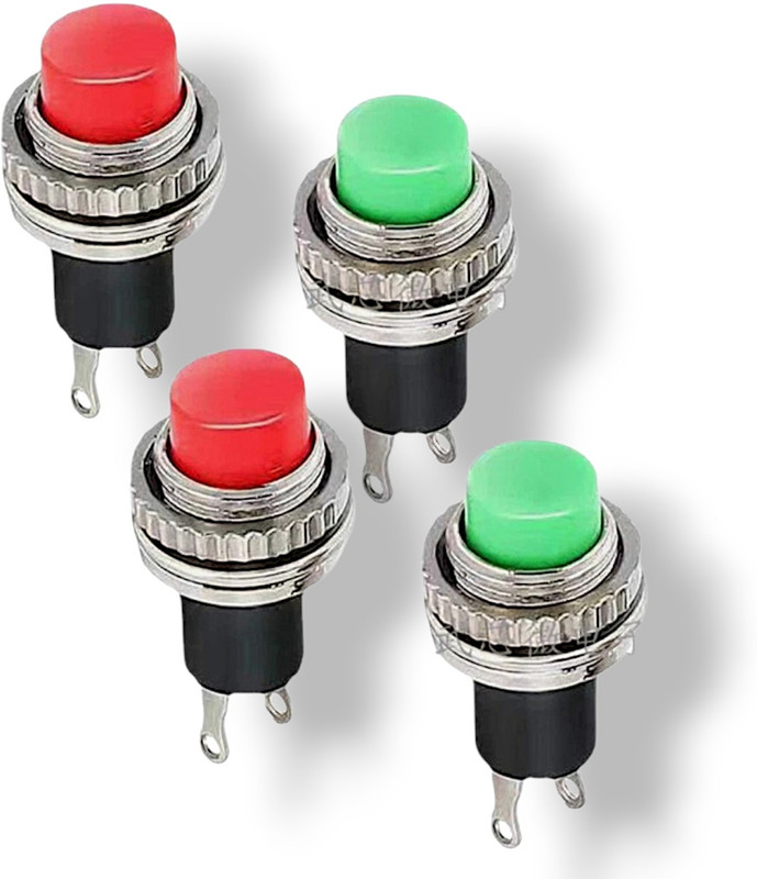 AVISRI 4Pics Red + Green Momentary Push Button Switch Electronic Components Electronic Hobby Kit