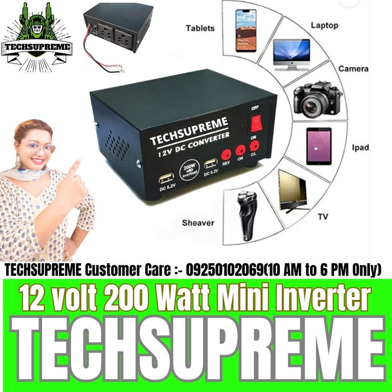TechSupreme Mini Inverter 12v dc to ac converter 200w kit BB5 Electronic Components Electronic Hobby Kit