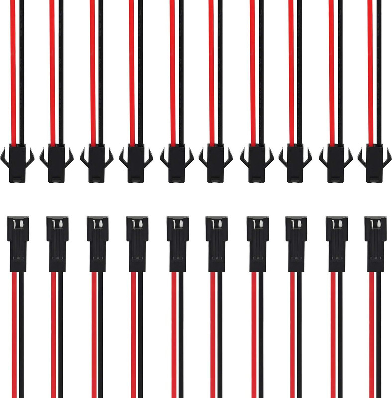 TAAPSEE 10Sets 15cm 22AWG 2-Pins Female & Male Plug Connector Wire Cables for Arduino Electronic Components Electronic Hobby Kit
