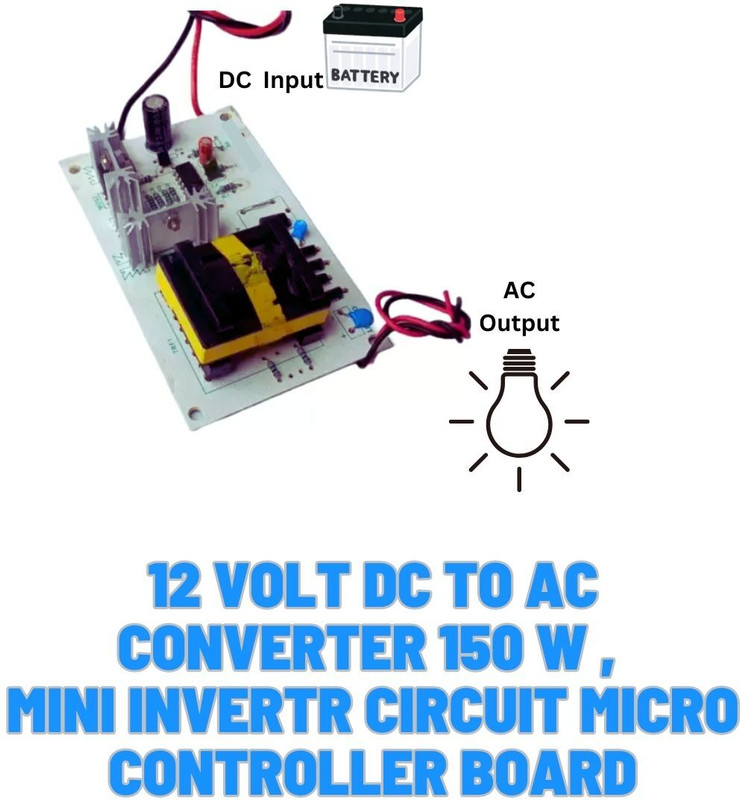 TechSupreme 12 volt DC to AC Converter 150 W mini invertr circuit Micro Controller Board A2 Electronic Components Electronic Hobby Kit