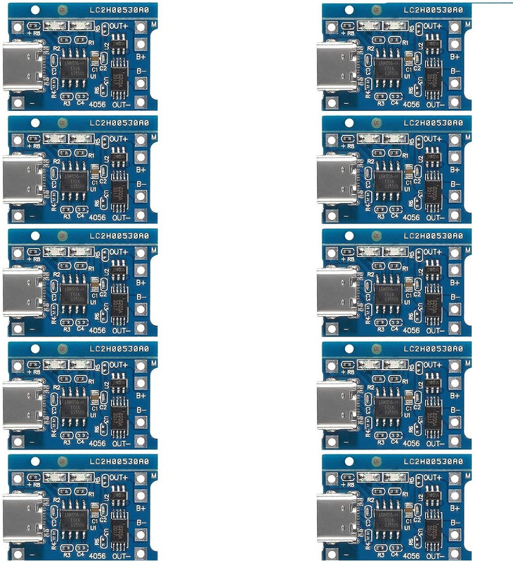 Roboway TP4056 1A Li-Ion Lithium Battery Charging Module, Current Protection, Type C Power Supply Electronic Hobby Kit