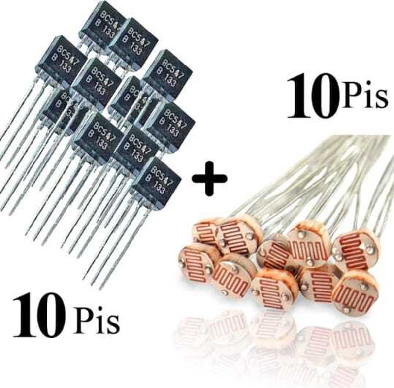 Malati Combo of Bc547 transistor and ldr Sensor, 10 Pic 5mm Ldr & 10 Bc547 transistor Electronic Components Electronic Hobby Kit