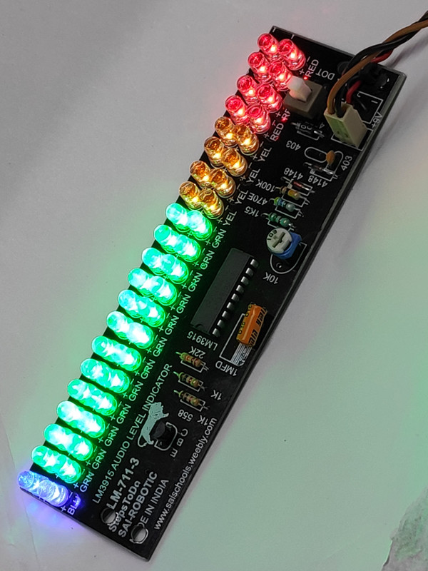SAI ROBOTIC ALM 716 LM3915 L.E.D. Audio Level Indicator Ready Module Sound Spectrum Analyzer Electronic Components Electronic Hobby Kit