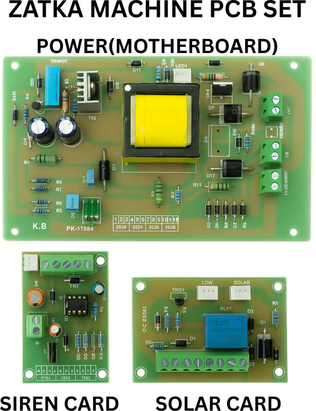 Toyo Zatka machine PCB Set|Power PCB+Solar PCB+Siren PCB Power Supply Electronic Hobby Kit