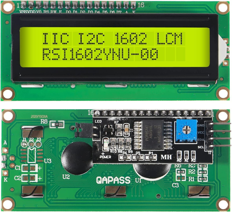 SG Flash 16x2 LCD Module Shield Yellow-Green Backlight with IIC I2C Display Lights Electronic Hobby Kit