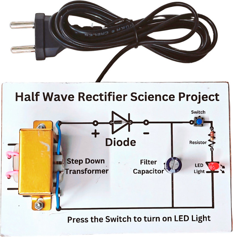 ERHIndia Half and Full Wave Rectifier Project Circuit Class 12th Working Model Kit(Multicolor)