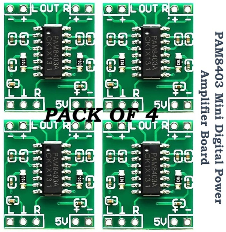 geeta enterprises PAM8403S DC 5V Class D Mini Digital Amplifier Board Module (Pack of 4) Micro Controller Board Electronic Components Electronic Hobby Kit