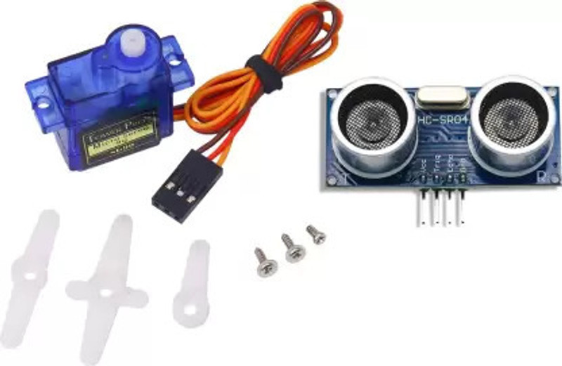 BE Components Servo Motor SG90 Digital Servo Motor with HC SR04 Ultrasonic Sensor Electronic Components Electronic Hobby Kit