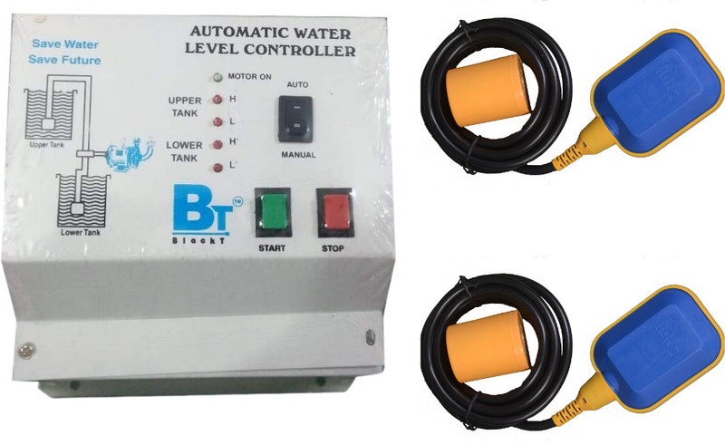Blackt Electrotech (BT21C) Fully Automatic Water Tank Level Controller Sensor with TWO Float Switch Smart Kit(White)