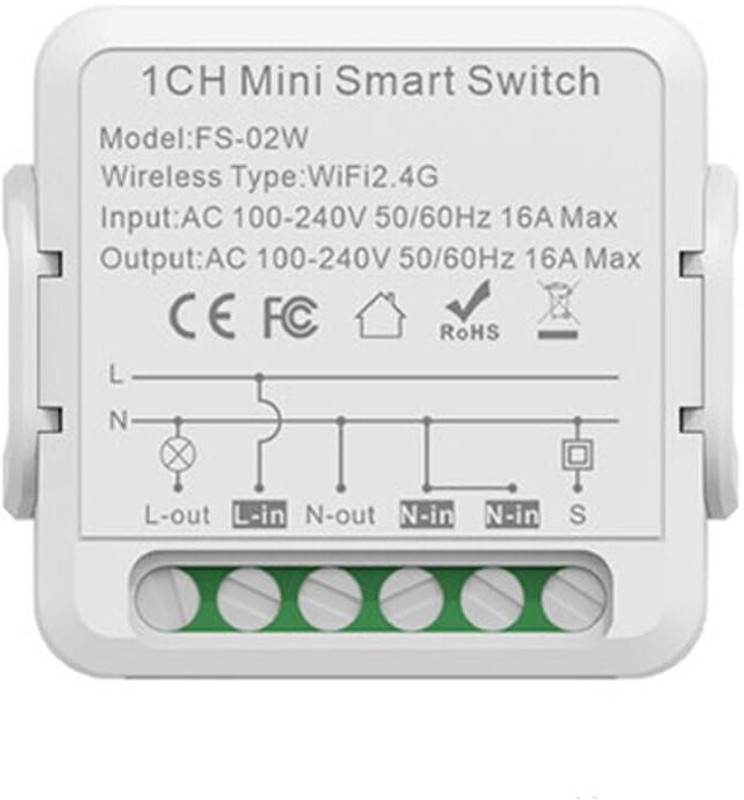 Suraksha Security Systems 1x Tuya Smart WiFi Timer Switch 16A Relay 1 Module Smart Switch(White)