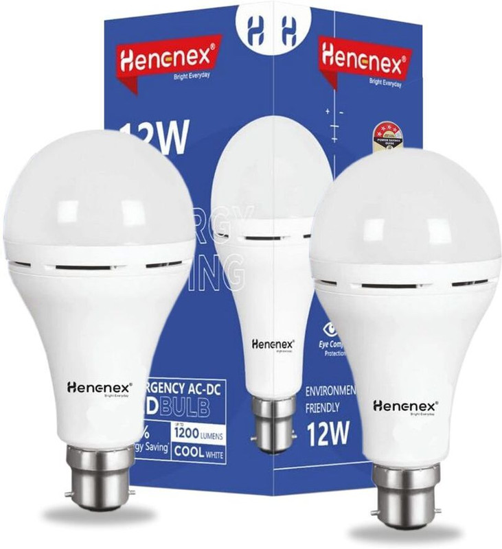 Henonex 12W LED Bulb for Load-Shedding Solutions|Pck of 4 4 hrs Bulb Emergency Light(White)