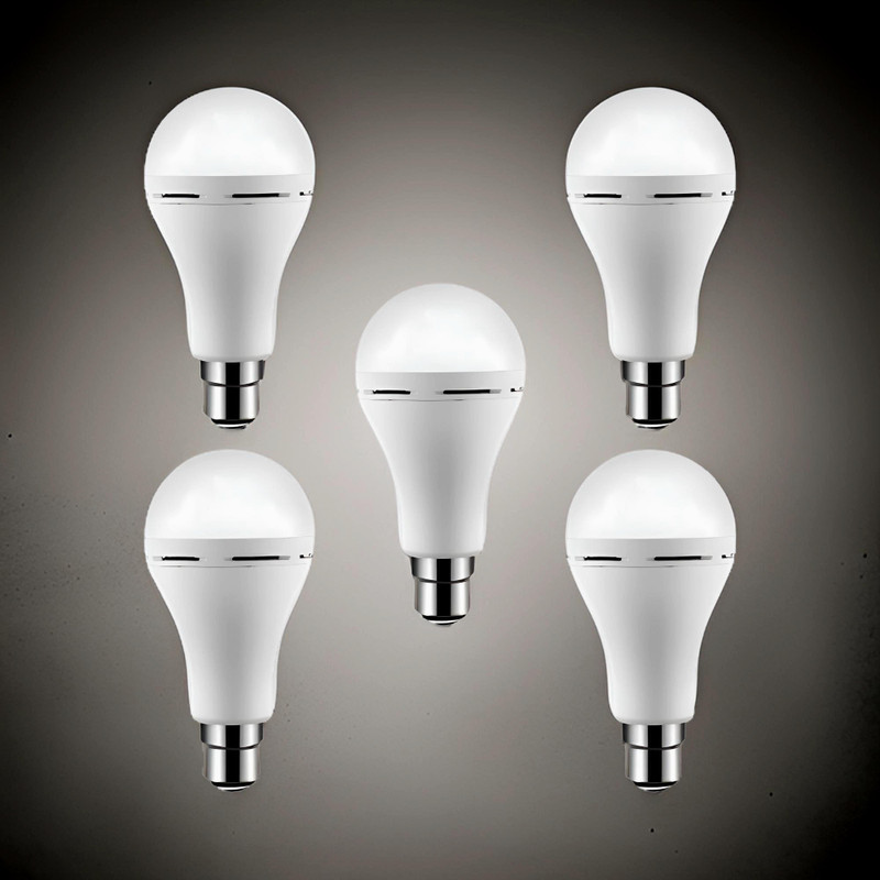 GUGGU Rechargeable Emergency Bulb 12W Inverter Rechargebale Emergency Bulb_Pack_5 D288 3 hrs Bulb Emergency Light(White)