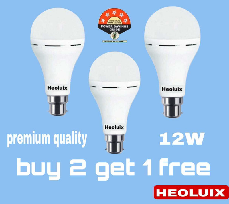 heoluix 12 Watt Emergency Bulb 4 hrs Bulb Emergency Light(White)