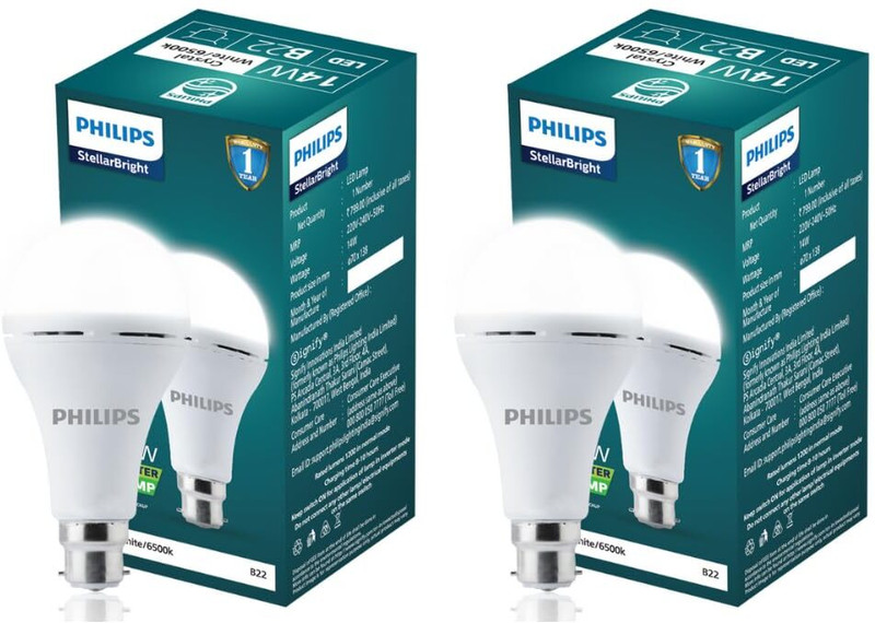 Wipro 15W Rechargeable LED (Pack of 1) with backup of upto 4 hrs Bulb Emergency Light(White)