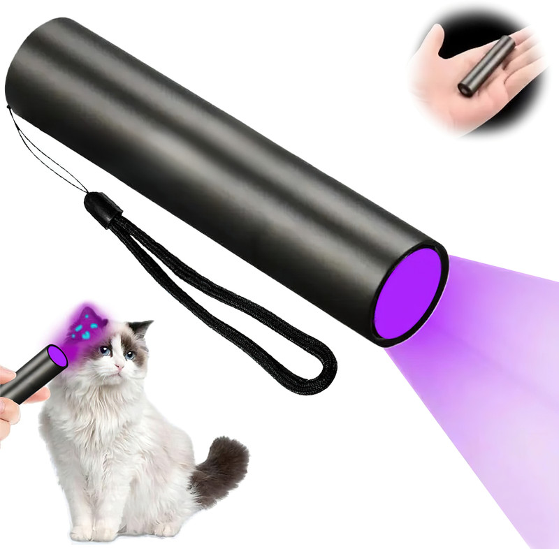 VUSTICA UV Ultraviolet Torch LED Light for Pet Dog Urine Detection Black UV Flashlight 10 hrs Torch Emergency Light(Black)