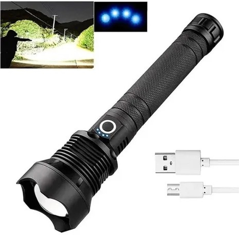 Zeno volt 375 Led Zoomble Ultra-Bright with 5 Modes|Waterproof|Long-Time Used 15 hrs Torch Emergency Light(Black)