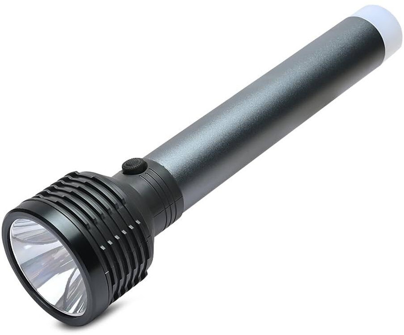 Sument Led Torch Light Long Range 1000 Meter 1 Km High Power With Back Light Heavy Duty 6 hrs Torch Emergency Light(Black)