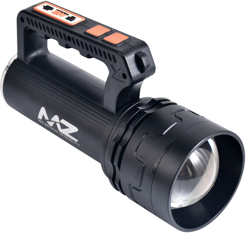 MZ M294 (RECHARGEABLE SEARCH LIGHT) 500W Laser LED, 7-14 hrs Working Time 14 hrs Torch Emergency Light(Black)