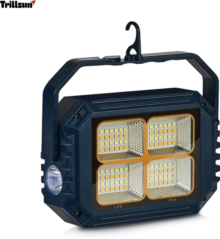 Trillsun Portable Solar System with Mult-function Lighting mode Rechargeable 6 hrs Flood Lamp Emergency Light(Blue)
