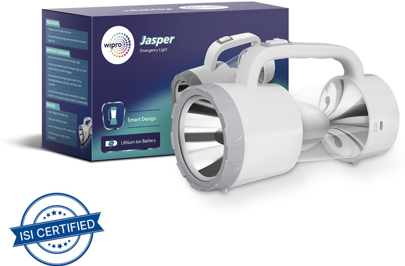 Wipro Jasper multifunctional rechargeable torch and with backup upto 5 hrs Lantern Emergency Light(White)