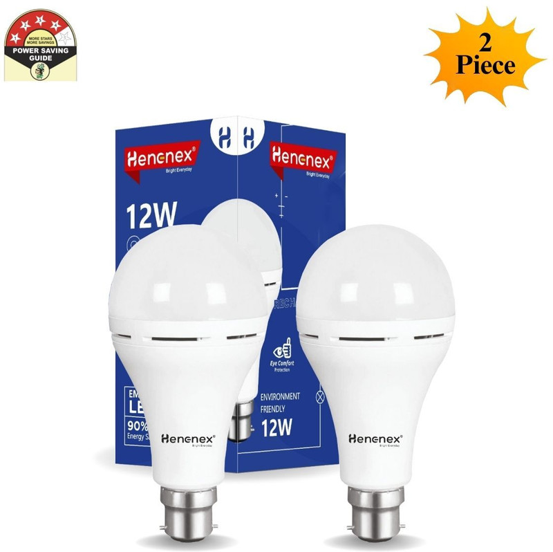 heoluix 12W Charging Emergency Inverter Bulb 4 hrs Bulb Emergency Light(White)