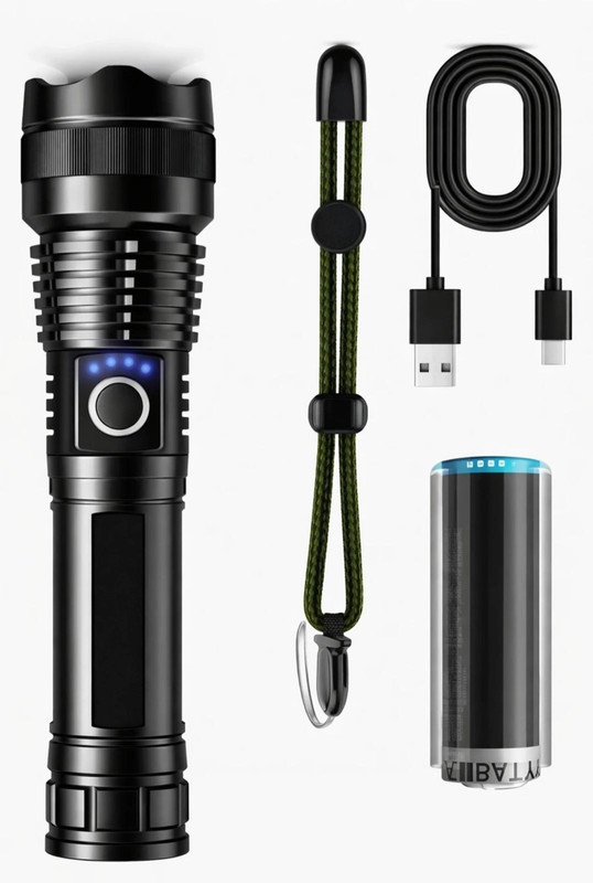Zeno volt 983 +Keychain Light(ZOOMABLE METAL)5 Modes Flashlight, Super Bright 100W Torch 10 hrs Torch Emergency Light(Multicolor)
