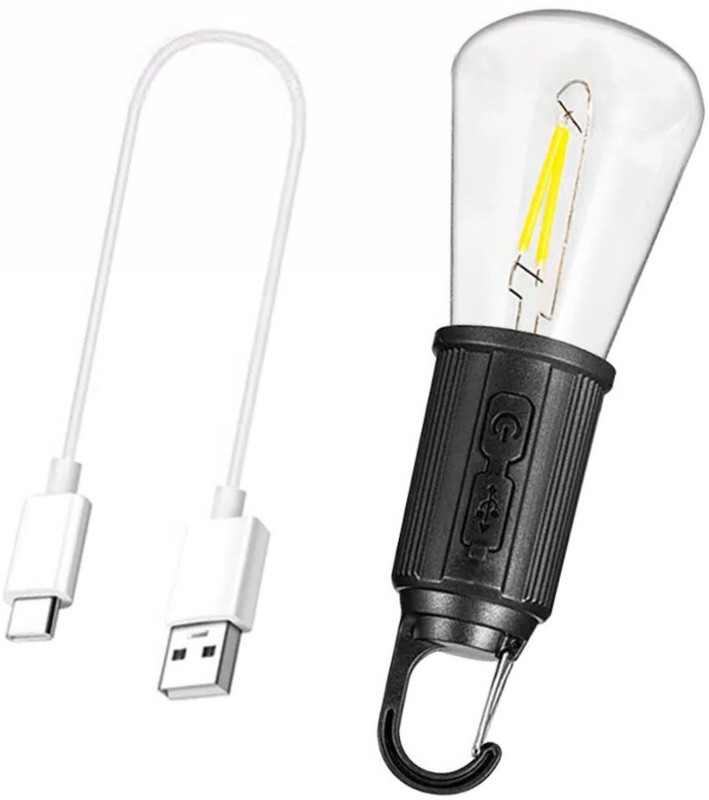 MZ T02 (LED CAMPING LAMP) Retro Design with Type C USB Charging, 3 Light Modes 5 hrs Bulb Emergency Light(Black)