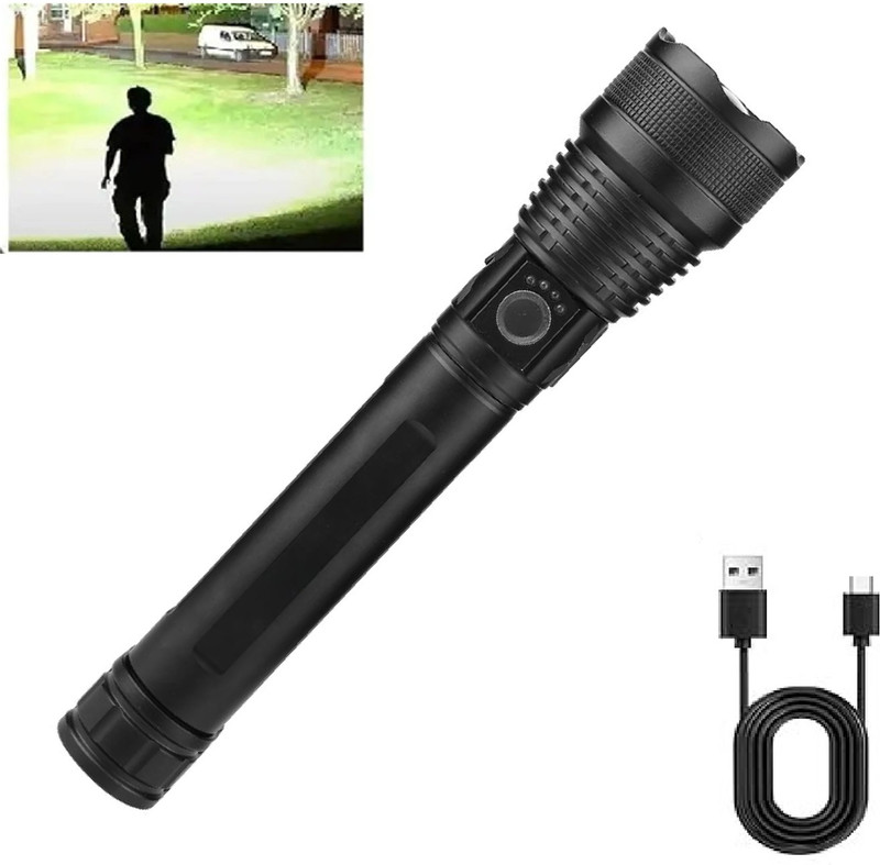HYMASA KZ-982 Super Bright LED Torch with Zoomable Focus & Rechargeable Battery 12 hrs Torch Emergency Light(Black)