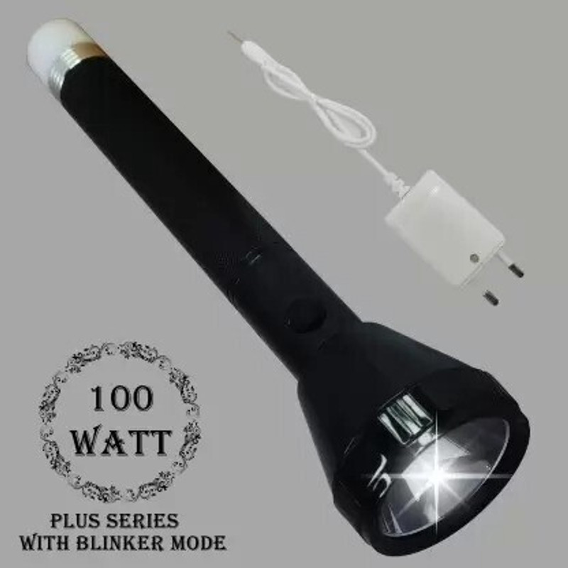 Aubade 1 Km Long Range With 50W Laser Light 2 Modes Function With Ultra Bright Torch 8 hrs Torch Emergency Light(Black)