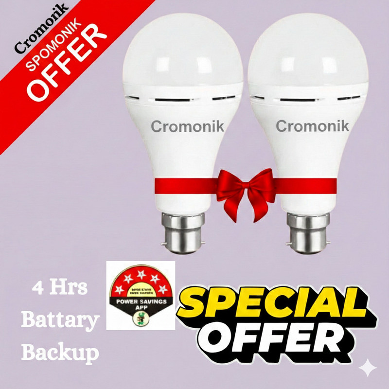 Cromonik 12W LED Inverter Bulb | Emergency Light Bulb | Energy Efficient | 4H Backup 4 hrs Bulb Emergency Light(White)