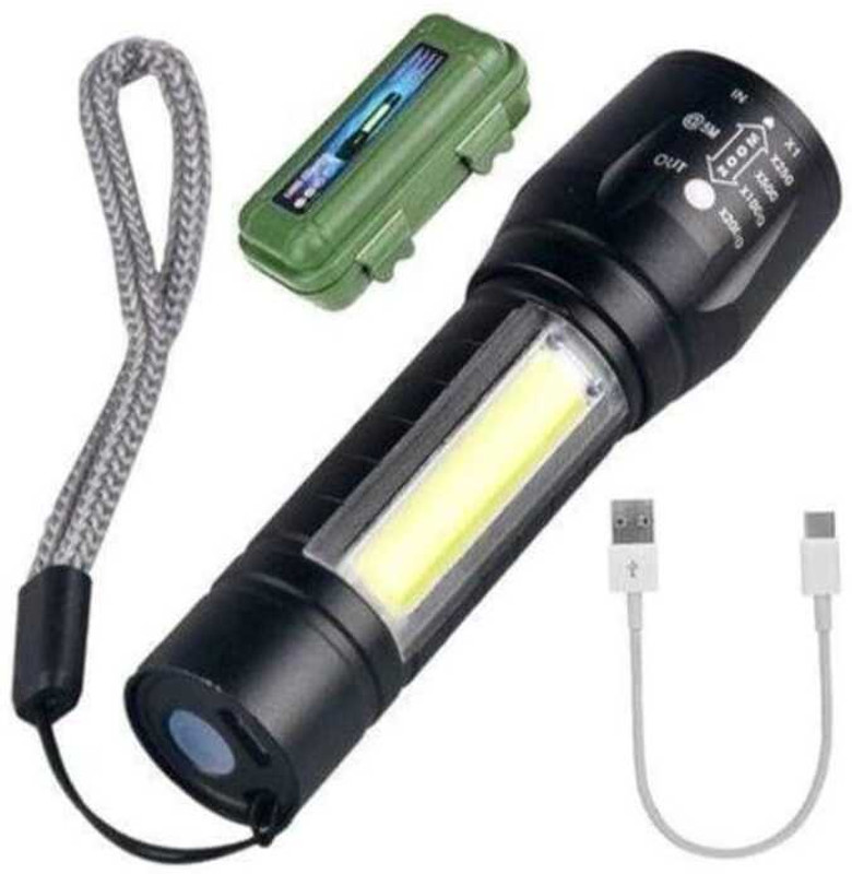 Trendy styler Desk Lamp Light with Gift Box.Focus Zoom Torch Light with 3 Modes 4 hrs Torch Emergency Light(Black)