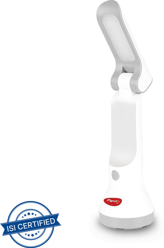 Pigeon Shine 2 in one desk and 10 hr Torch Emergency Light(White)