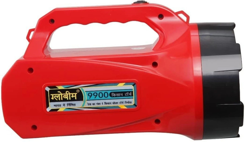 GLOBEAM 9900 Kisan Torch Charging Emergency Light with 7000 mAh Battery with Long Range 12 hrs Torch Emergency Light(Red)